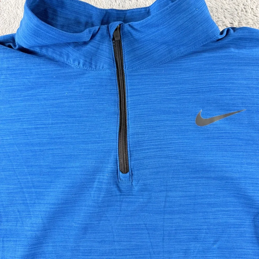 Nike Quarter Zip Pullover Mens Small Blue Dri-FIT Long Sleeve Activewear